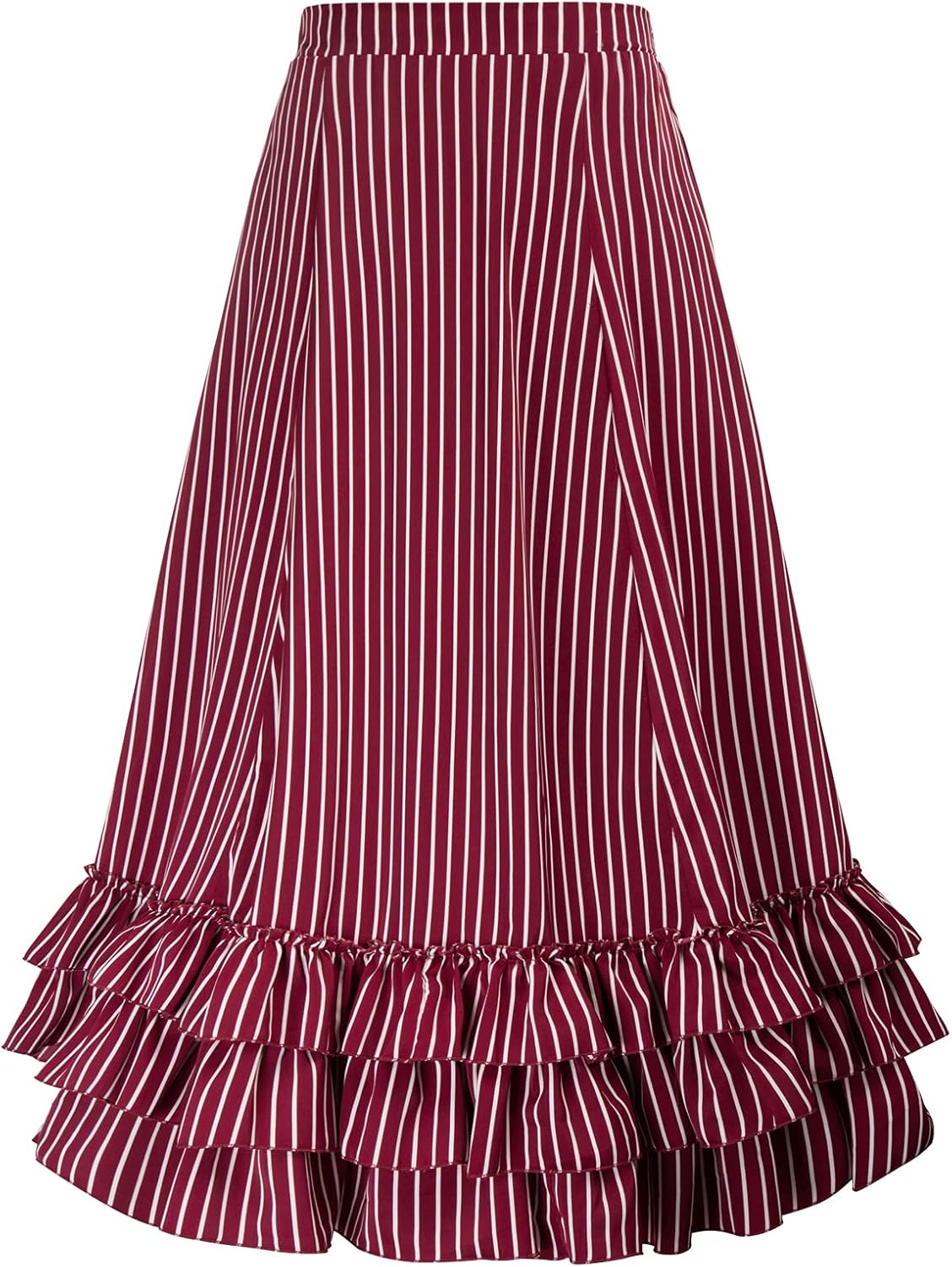 Women's Vintage Stripes Gothic Victorian Skirt Renaissance Style - Image 2